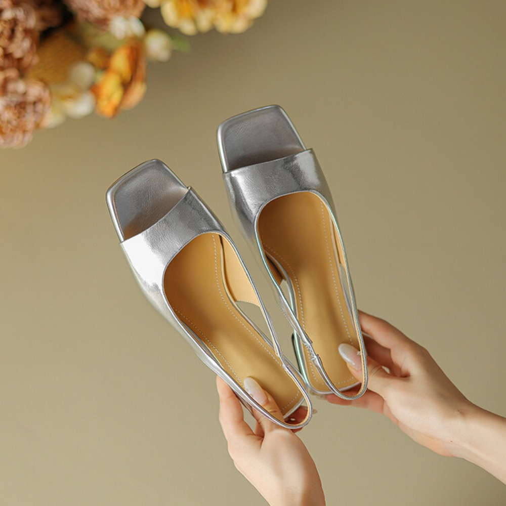 Kitten Heel Women - Mules confortables à talon chaton métallique
