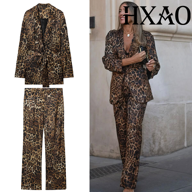 Women'S Formal Wear Pants - HXAO léopard pantalon ensembles 2 pièces