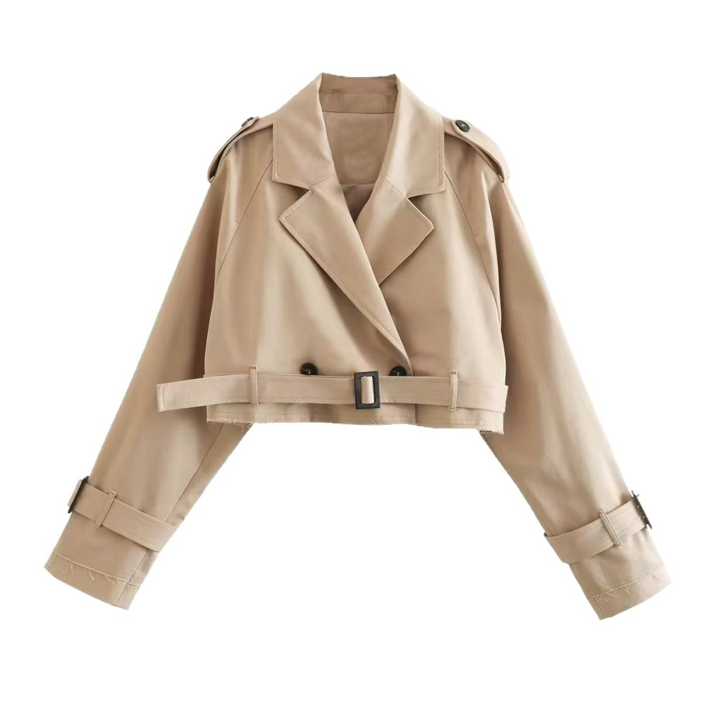 Trench Coat Formal - Manteau Trench Court Femme Printemps-Automne, Veste