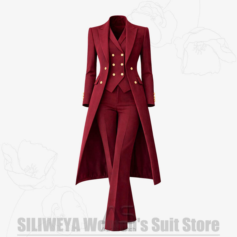 Women Formal Wear Shirt And Pant - Costume 3 Pièces Femme Élégant Double