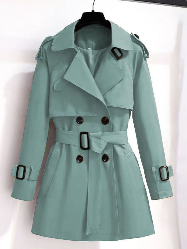 Trench Coat Formal - Manteau mi-long à double boutonnage coréen