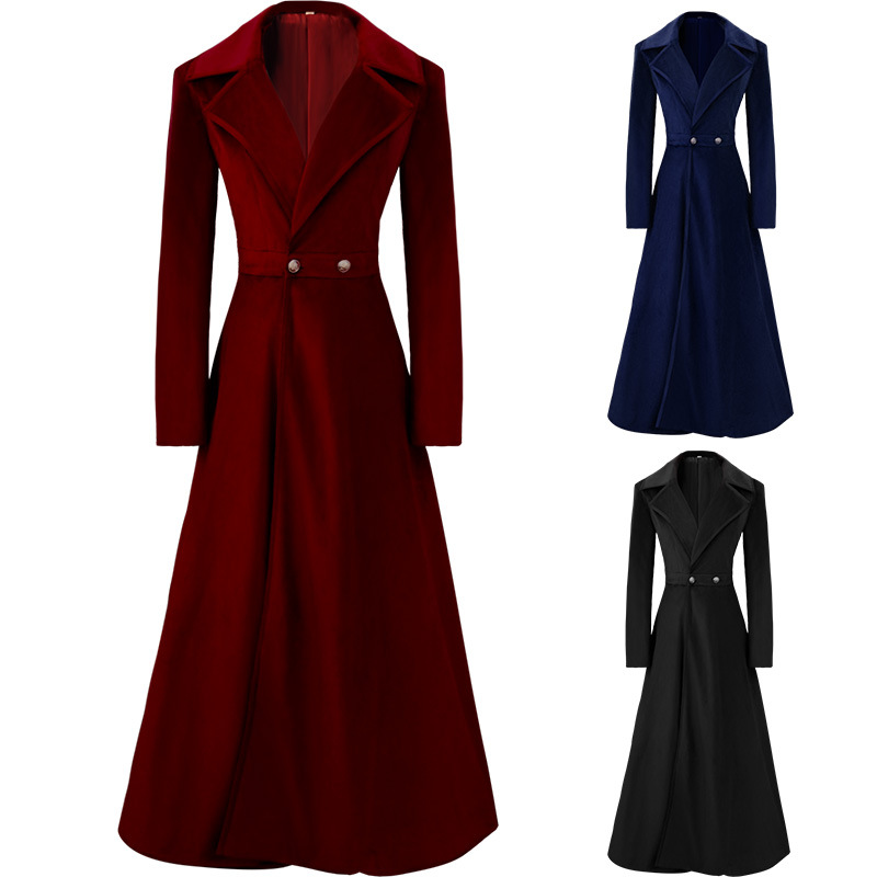 Victorian Women'S Formal Wear - Trench-Coat élégant à revers cranté pour