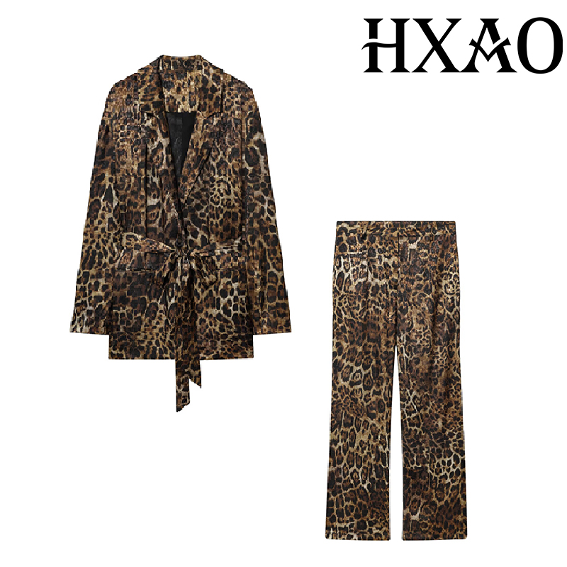 HXAO léopard pantalon ensemble - Women'S Formal Wear Pants avis et prix
