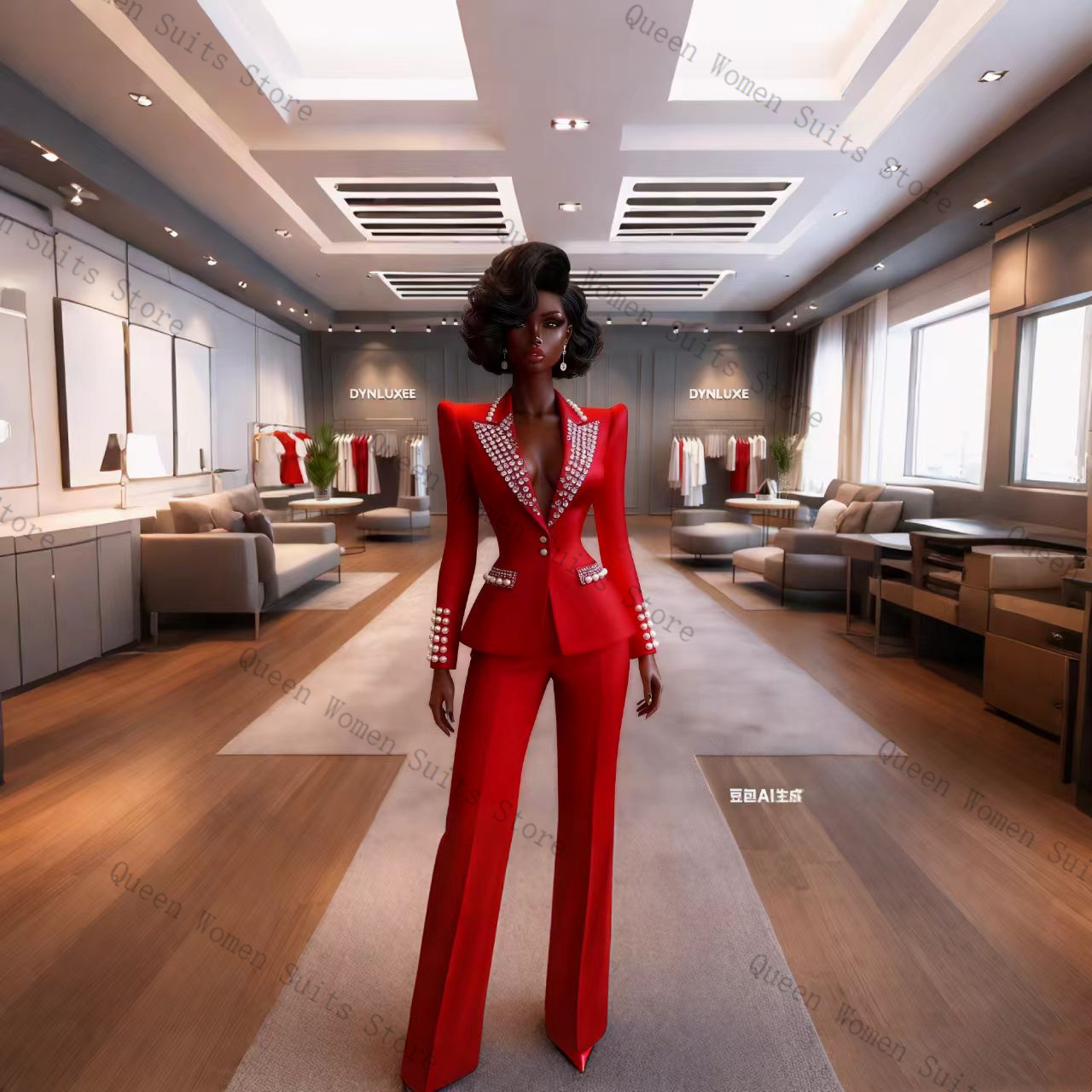 Ensemble de pantalon de costum - Women'S Red Formal Wear avis et prix