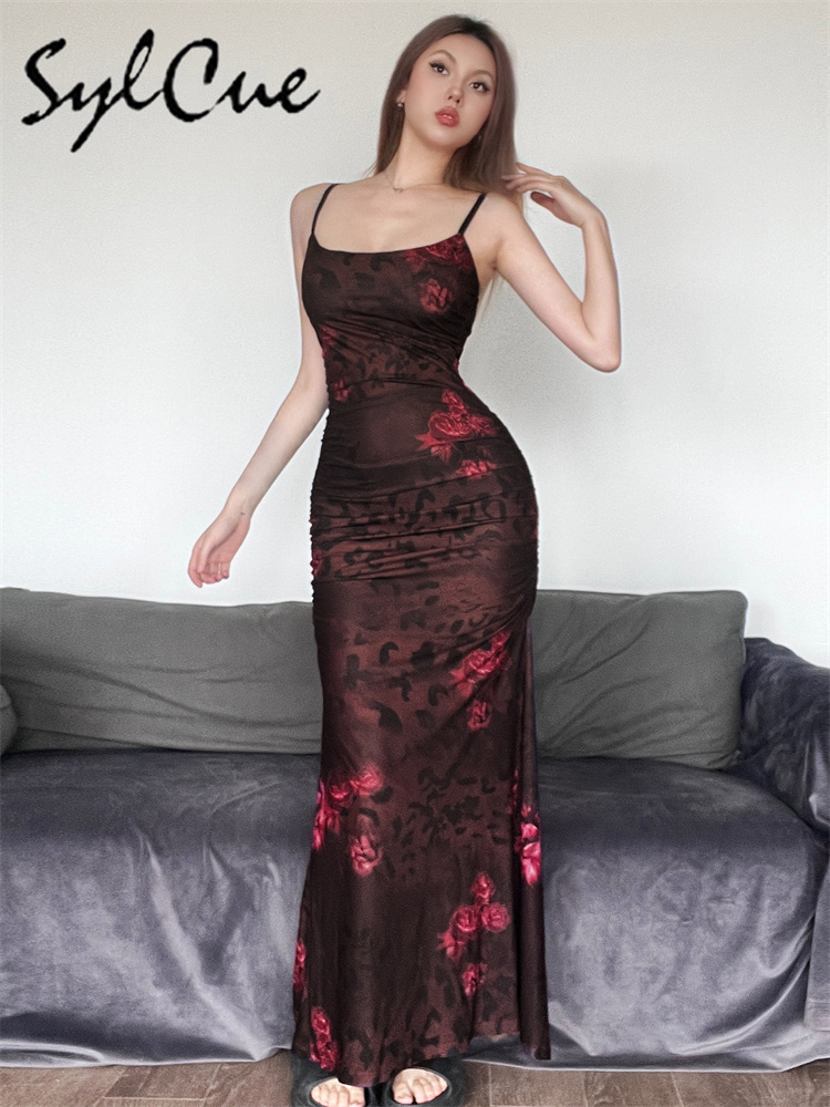 Sylcue rouge imprimé Design ét - Women'S Red Formal Wear avis et prix