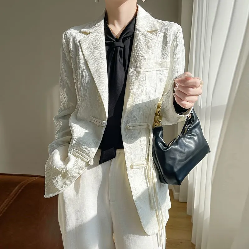 Blazer blanc texturé pour femm - Women Formal Wear Coat avis et prix