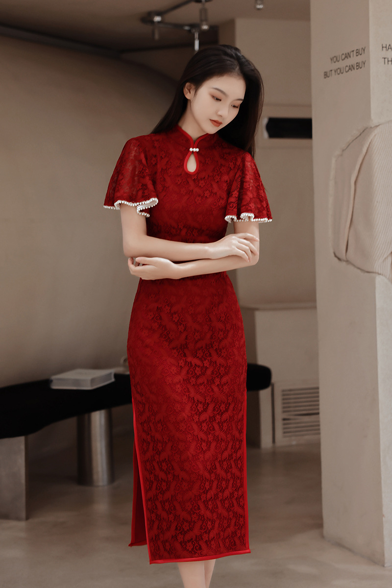 Robe longue chinoise en dentel - Women'S Formal Wear Wedding avis et prix
