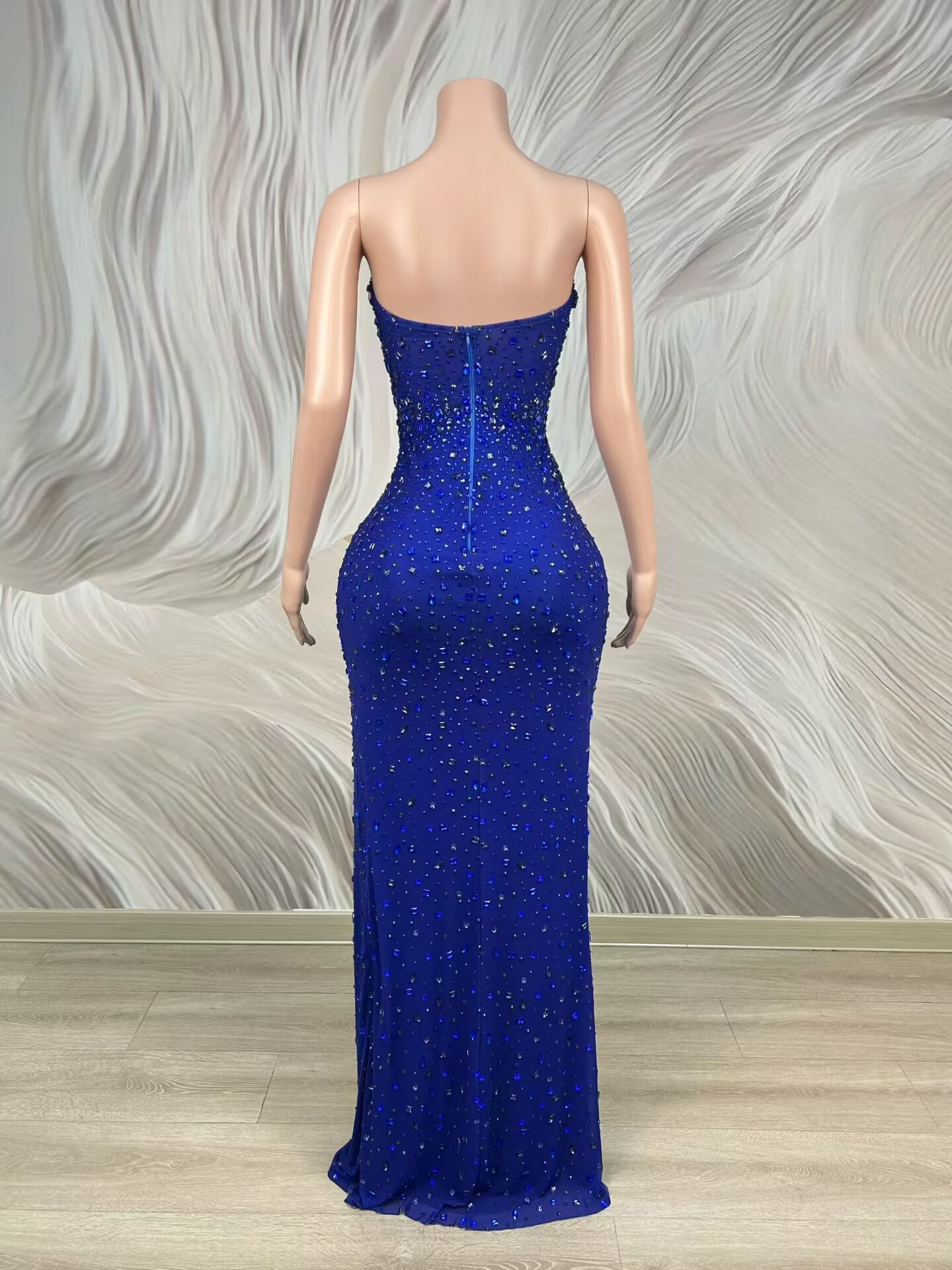 Robe de soirée bleue sans bret - Women'S Red Formal Wear avis et prix